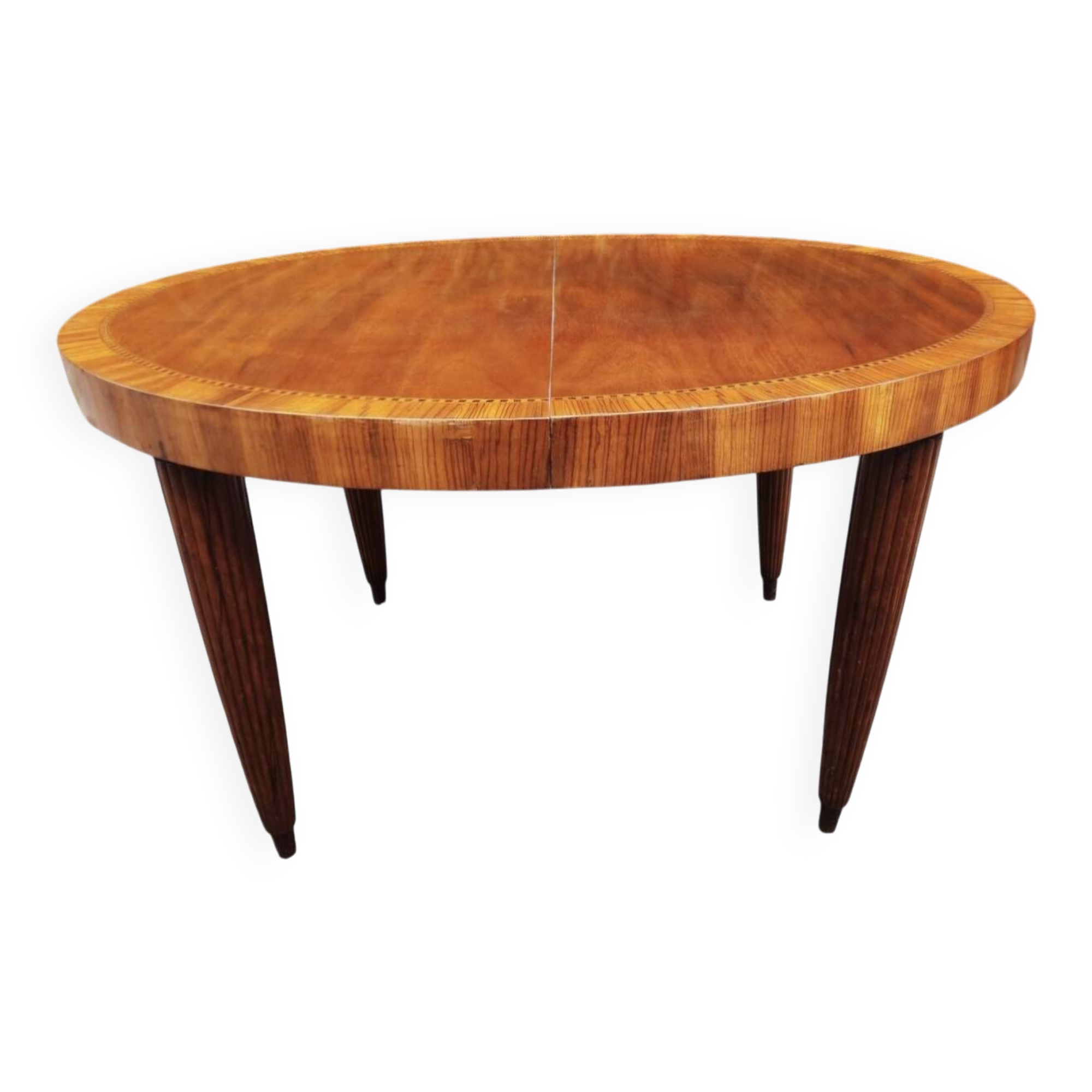 Oval table in cherry wood and zebra wood