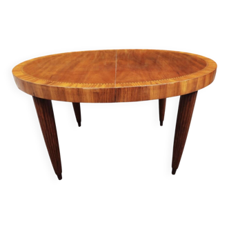 Oval table in cherry wood and zebra wood