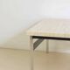Travertine coffee table with metal base