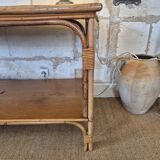 Vintage rattan console