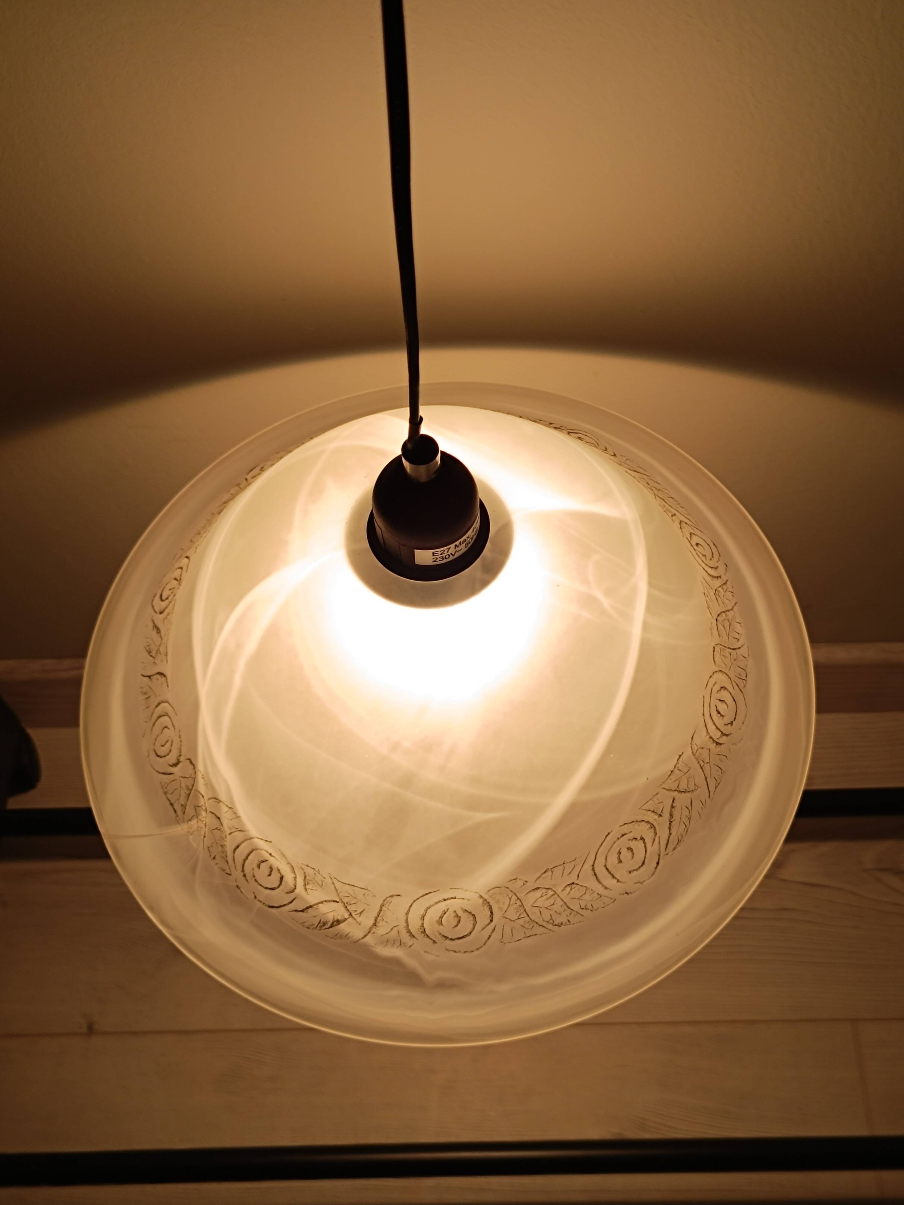 Pair of glass paste chandeliers