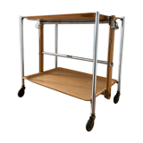 Rolling service table with two trays by Textable, France, circa 1950