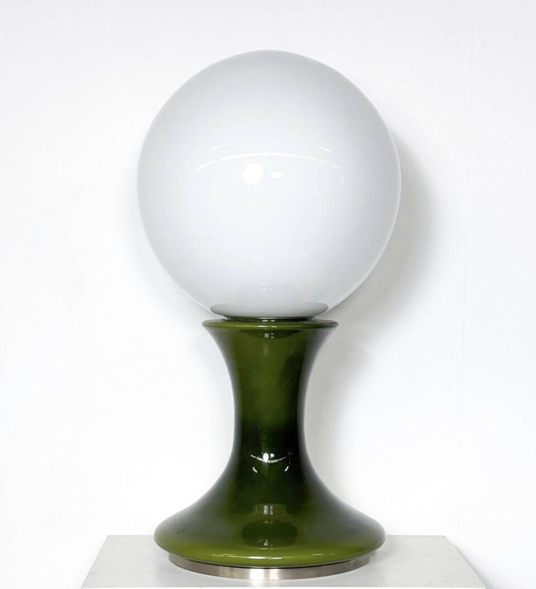 Mid-Century Modern Green Table Lamp, Italy