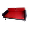 Red leatherette sofa