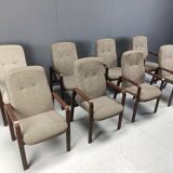 Lot de 8 chaises de salle à manger vintage en bois courbé - 1993