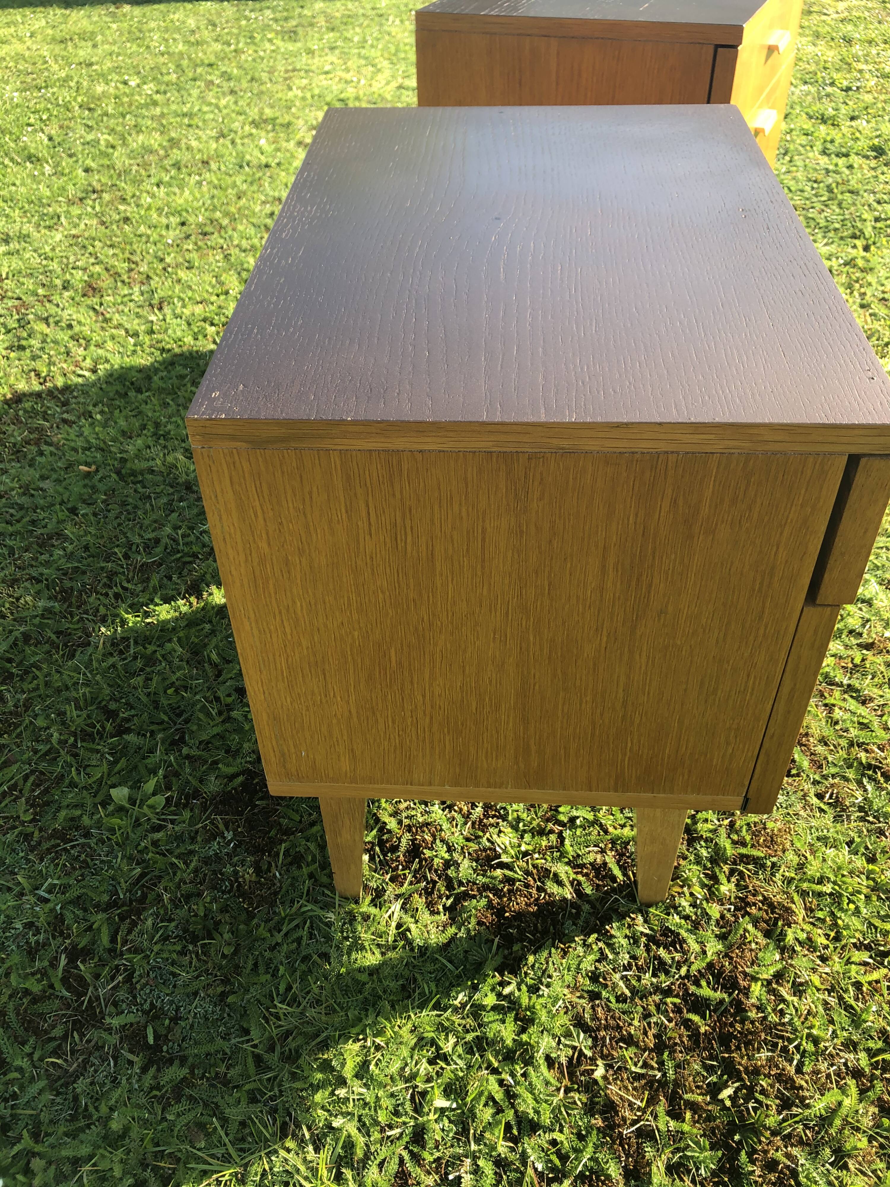 Vintage 1960s blond wood bedsides