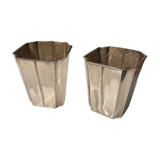 Cache pot centre de table en metal argenté