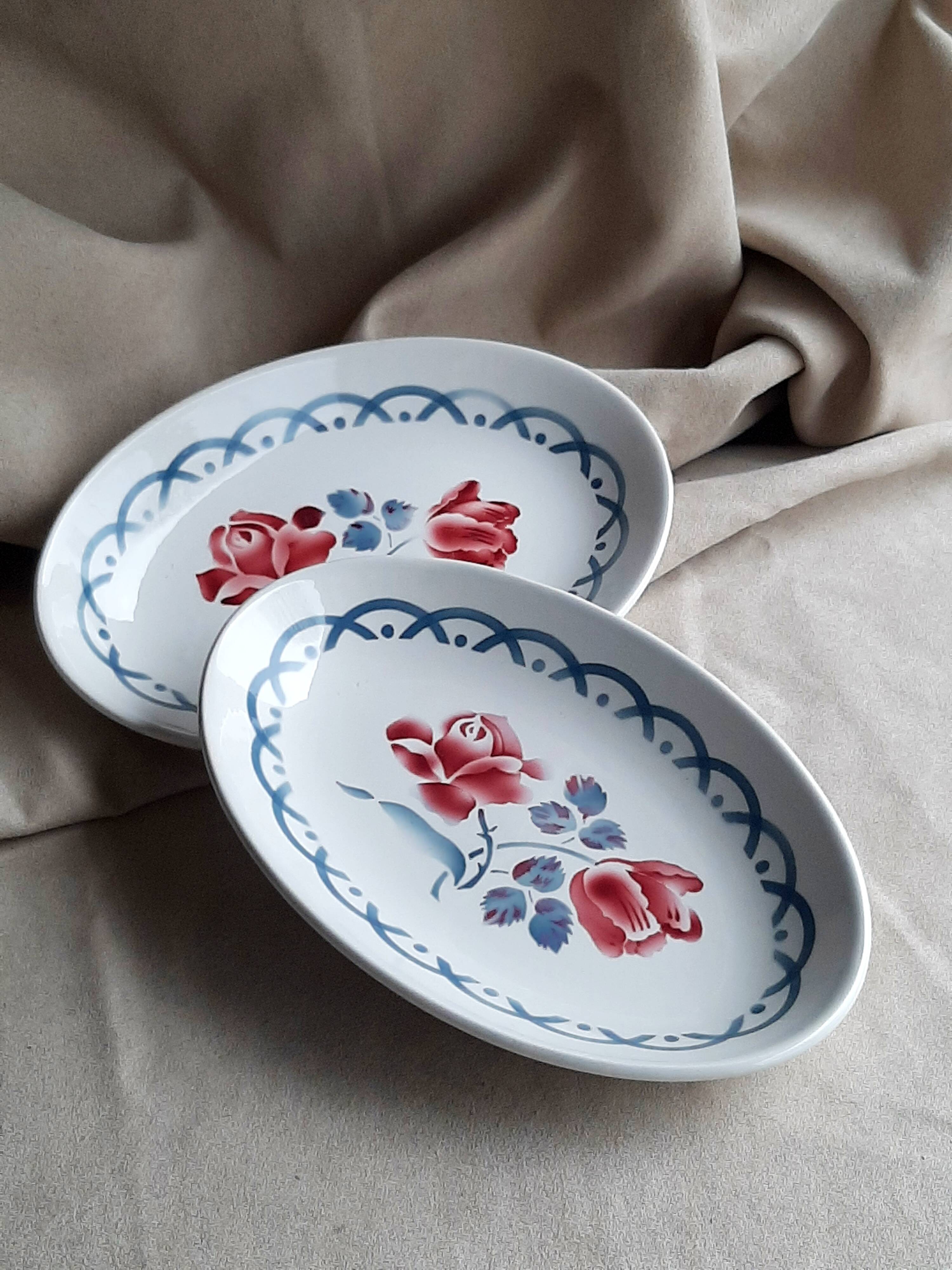 Earthenware dishes from Digoin Sarreguemines Cannes model