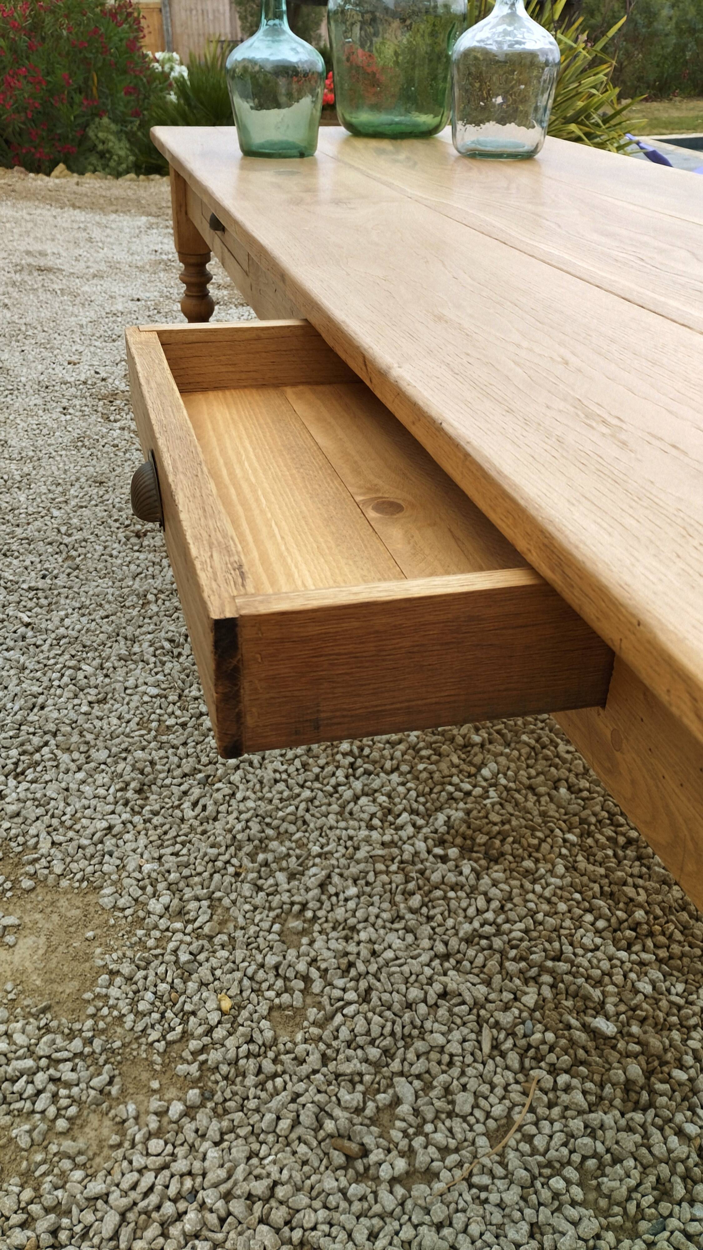 Elegant and refined 230 X 73 solid oak farmhouse table.