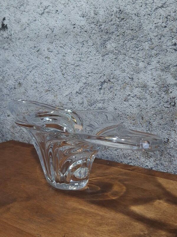 Spectaculaire coupe centre de table cristal de Vannes signee