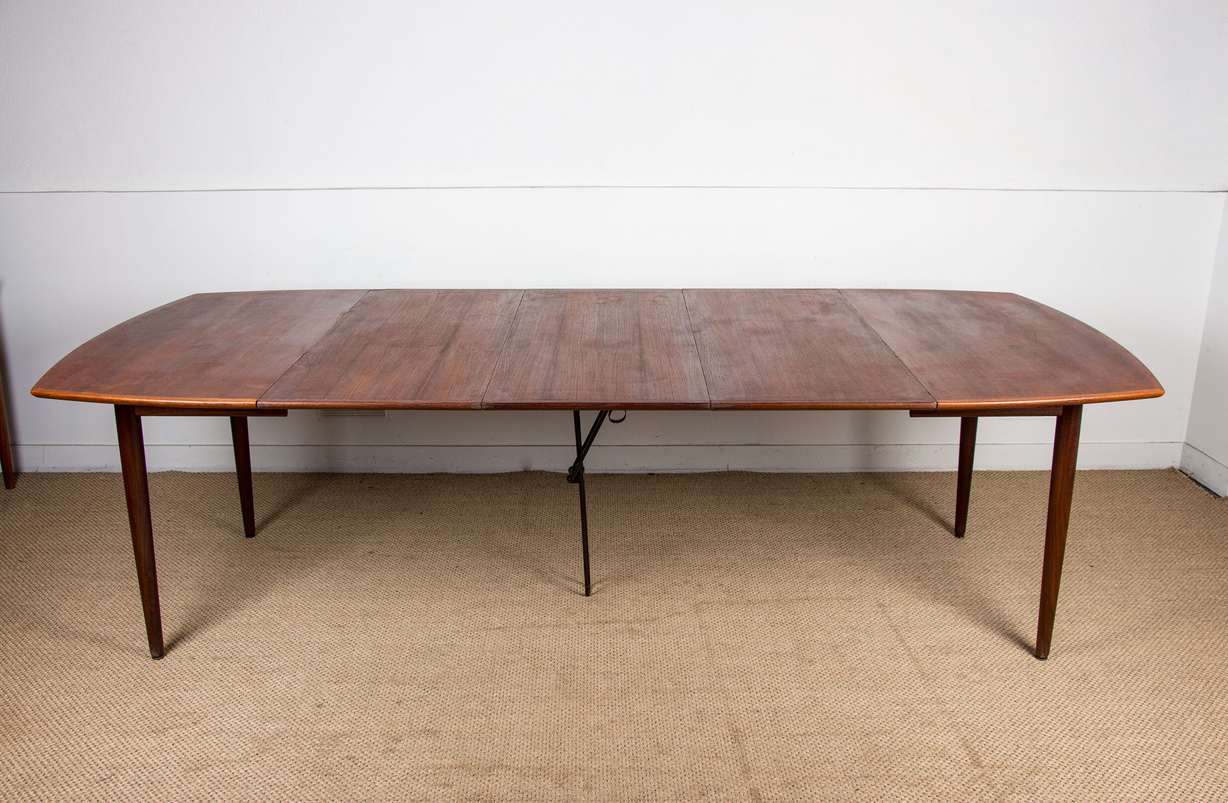 Expandable square teak dining table by Henry Walter Klein 1960