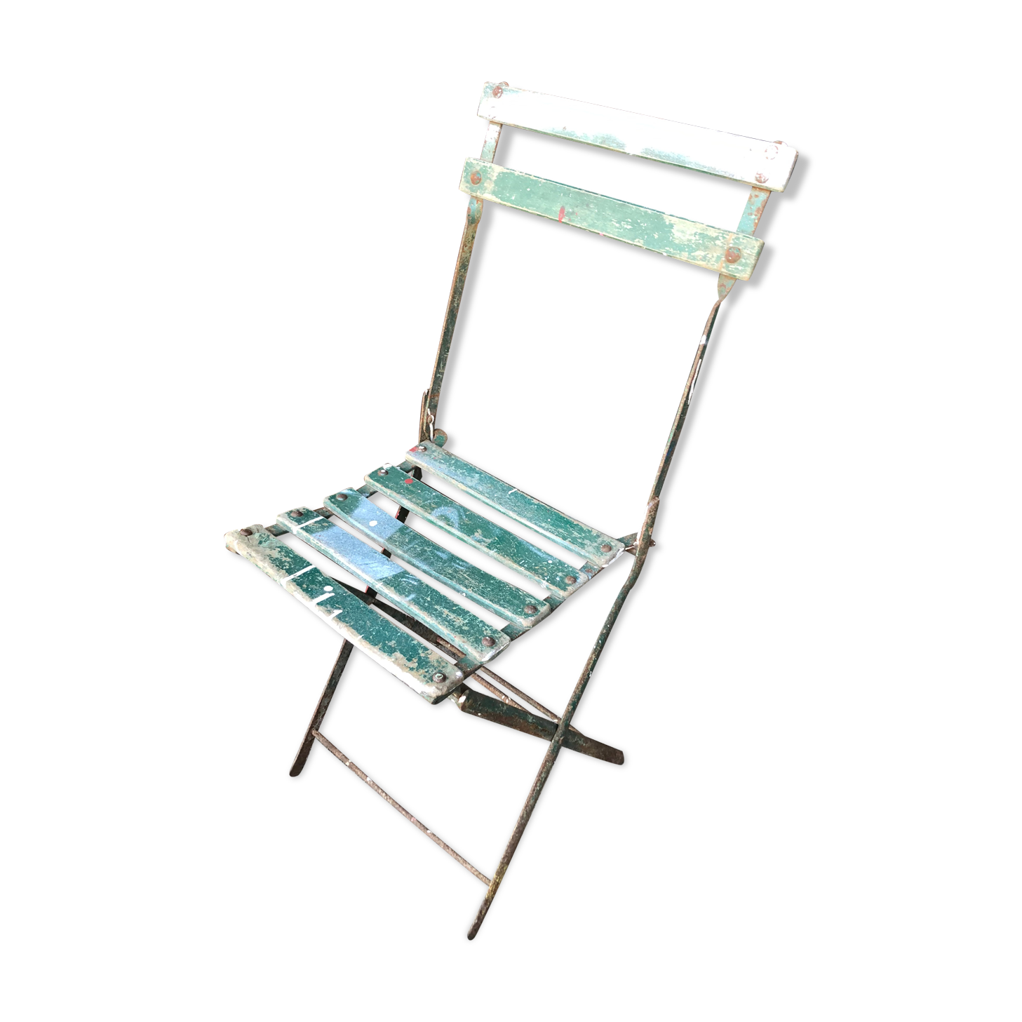 Vintage folding latte garden chair