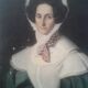 Old portrait painting oil on canvas "lady with lace cap" 19th