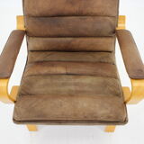 1970s Yngve Ekström "Contino" Leather Armachair,Sweden