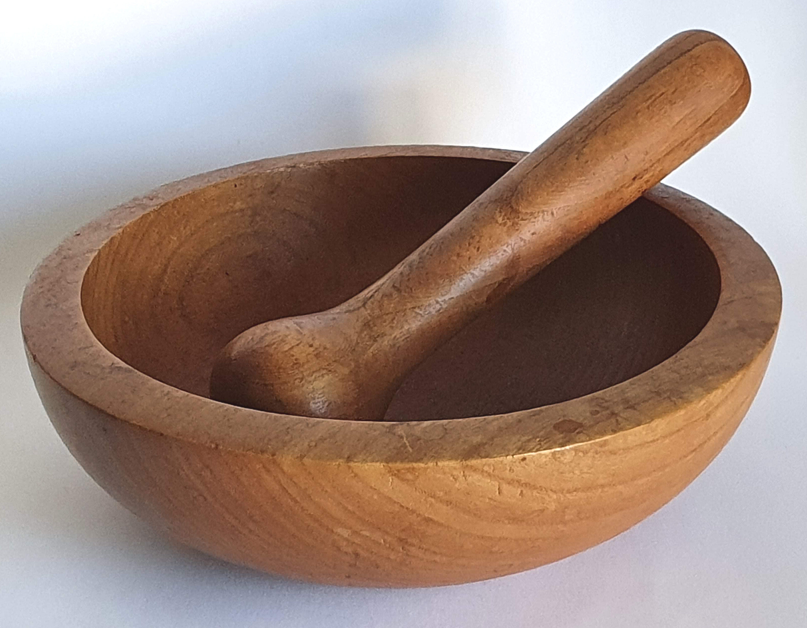 Scandinavian vintage wood mortar