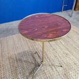 Table d'appoint  vintage, laiton et palissandre