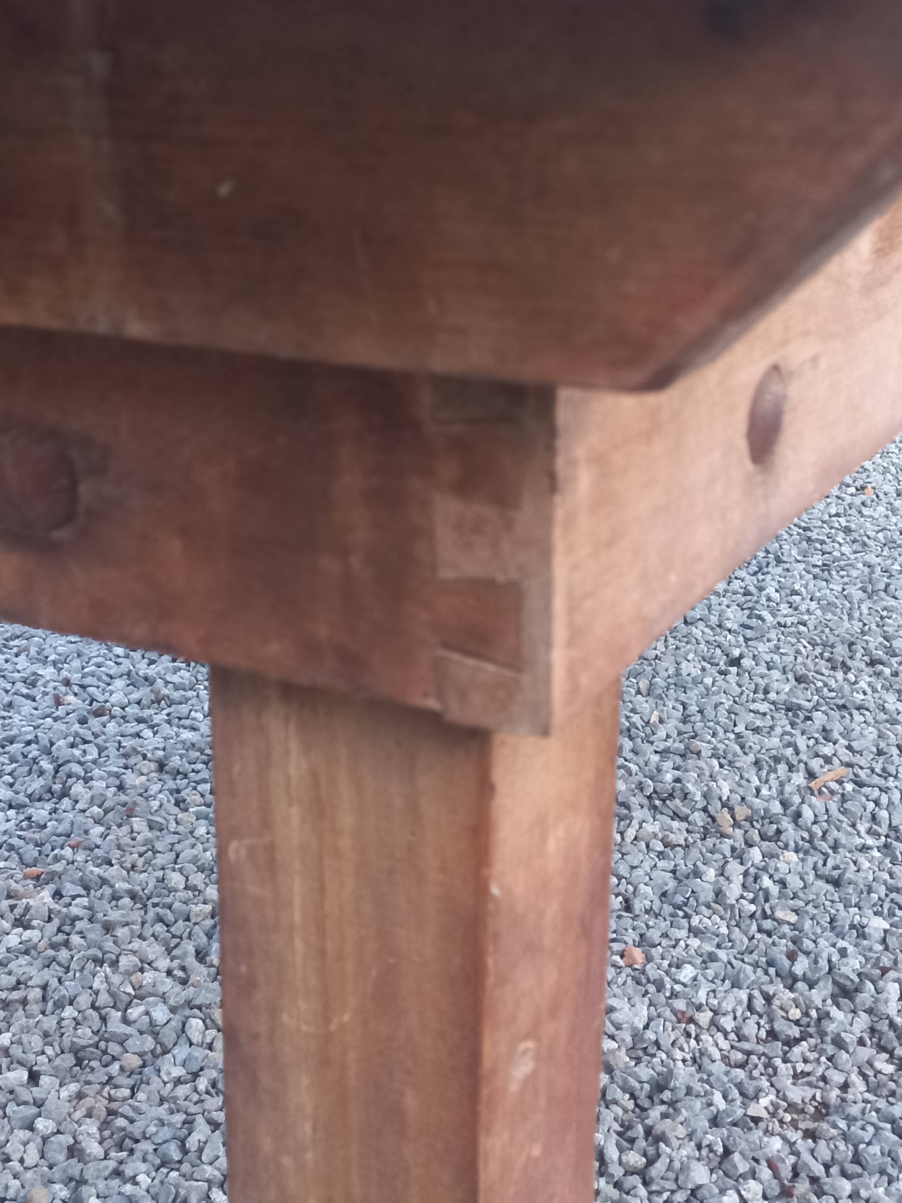 Brutalist farmhouse table Antique wooden workshop table 200cm