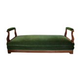 Banquette 1960 en noyer et velours