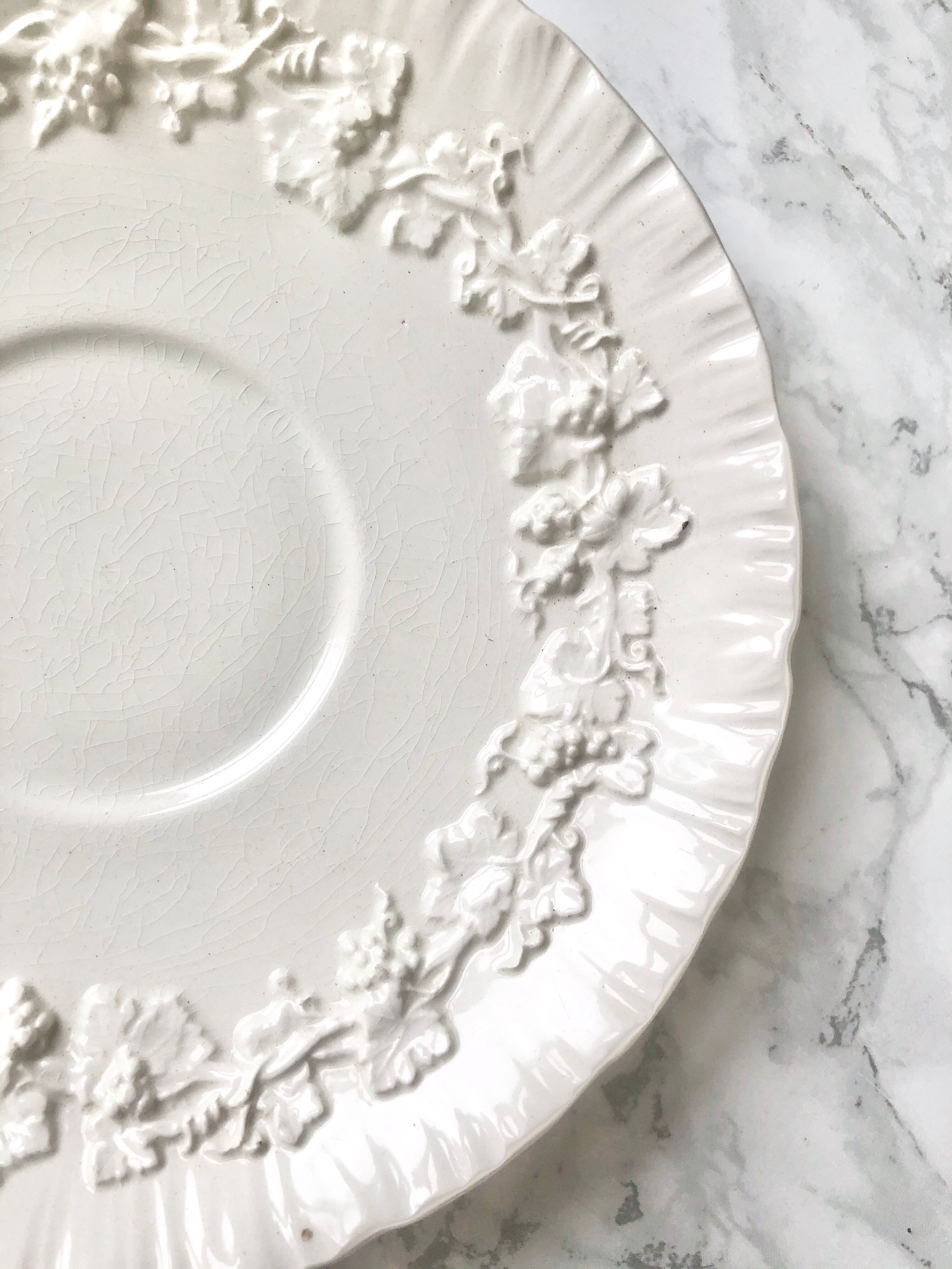 Wedgwood House's old white earthenware broth and sub-cup