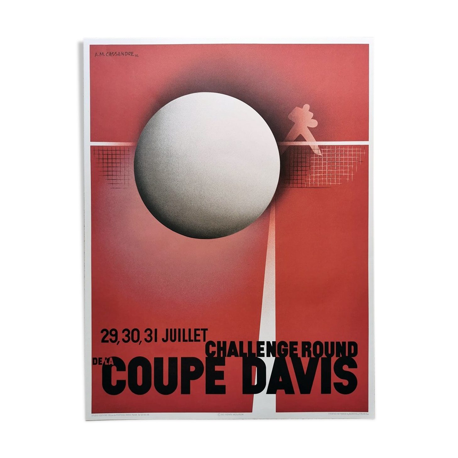 Poster tennis davis cup cassandre 69x91 cm