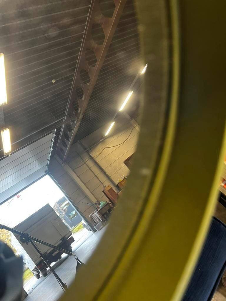 Miroir mural rond vintage vert citron