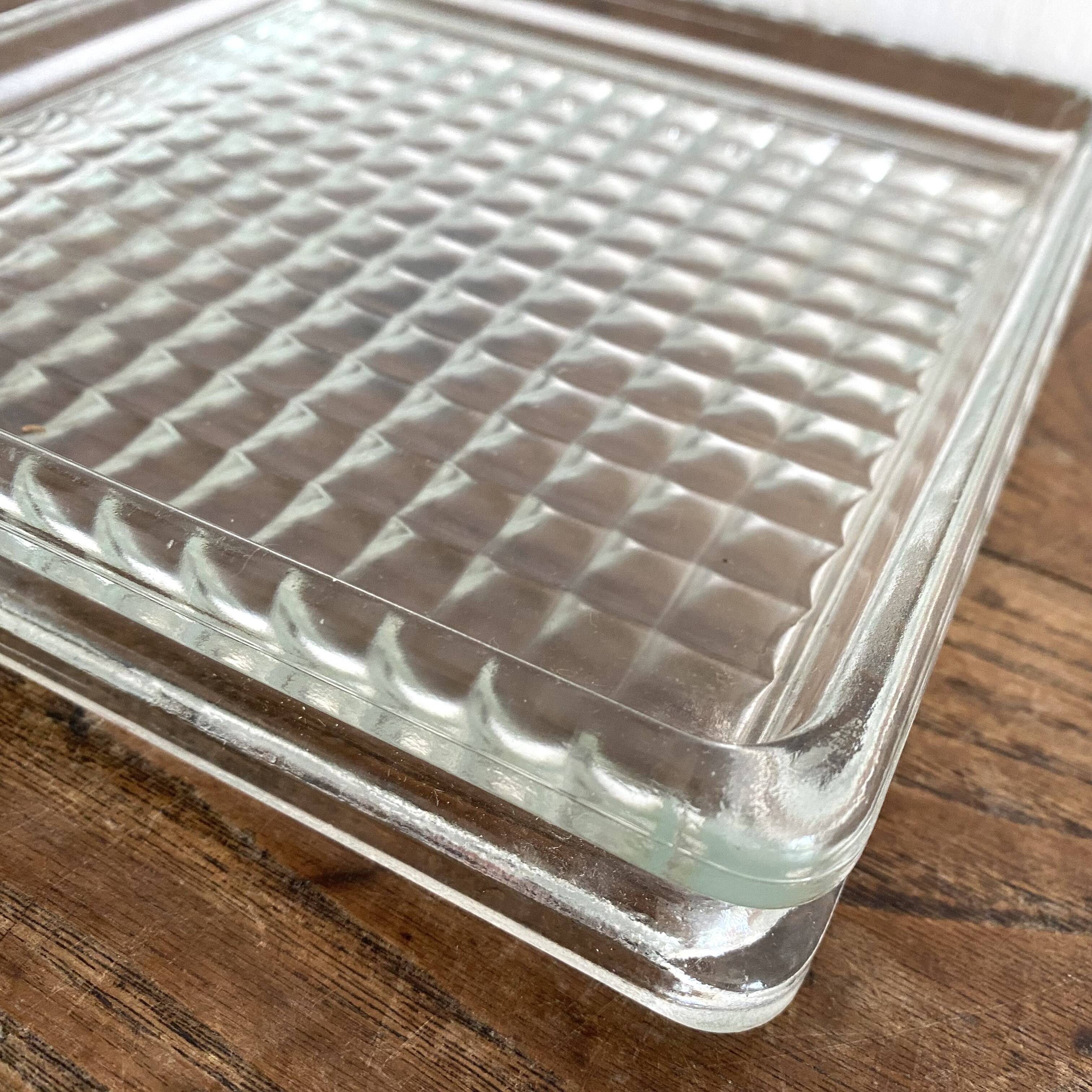 Vintage square glass pocket empty