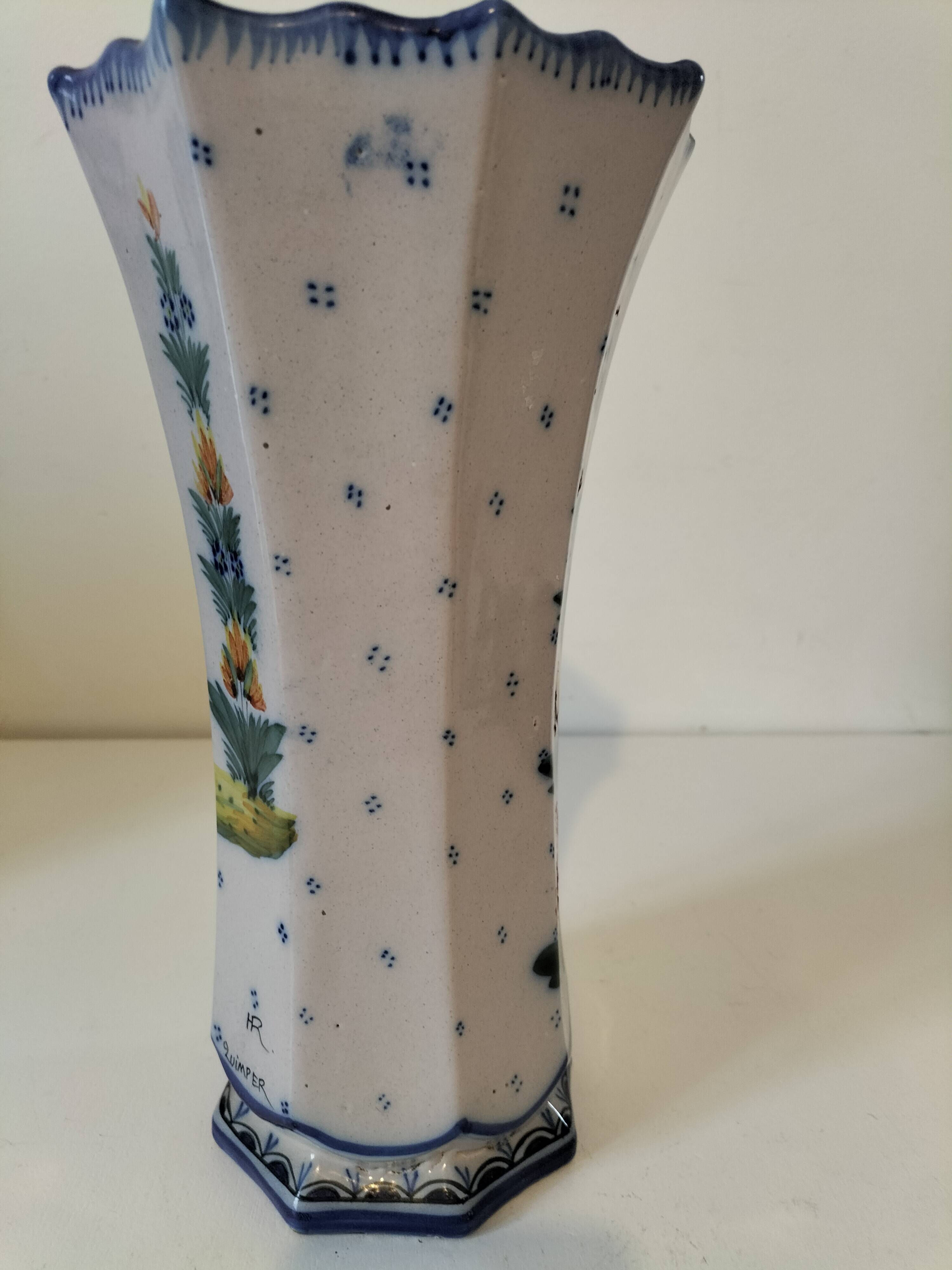Vase Henriot Quimper ancien — début 20ème siècle