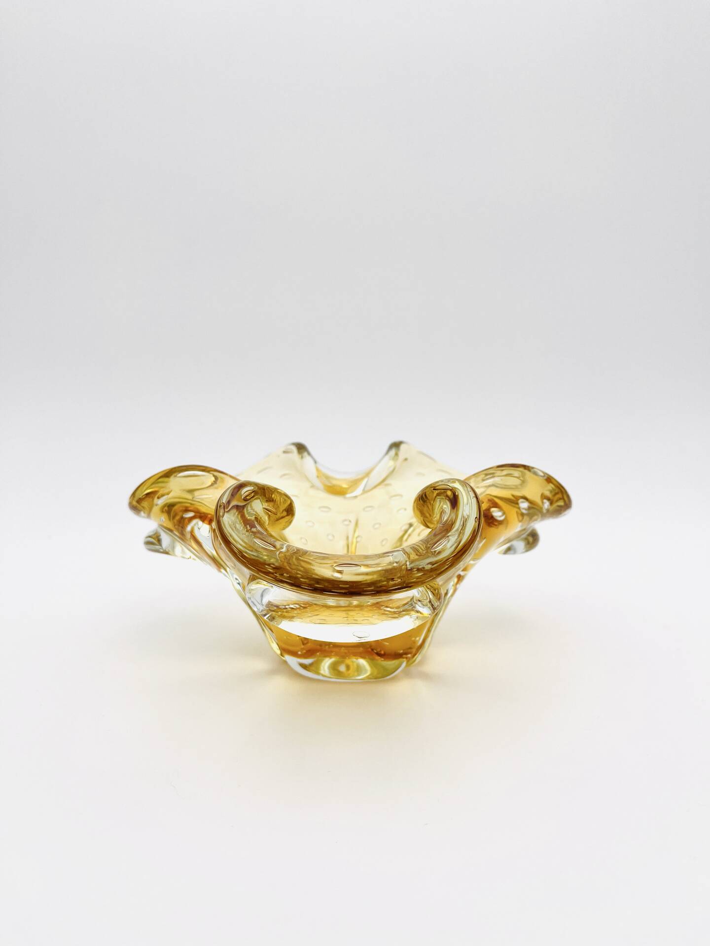 Murano bowl Archimede Seguso Bullicante Sommerso Yellow Gold