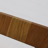 Brutalist Solid Blonde Oak Checkered Coffee Table 1970s