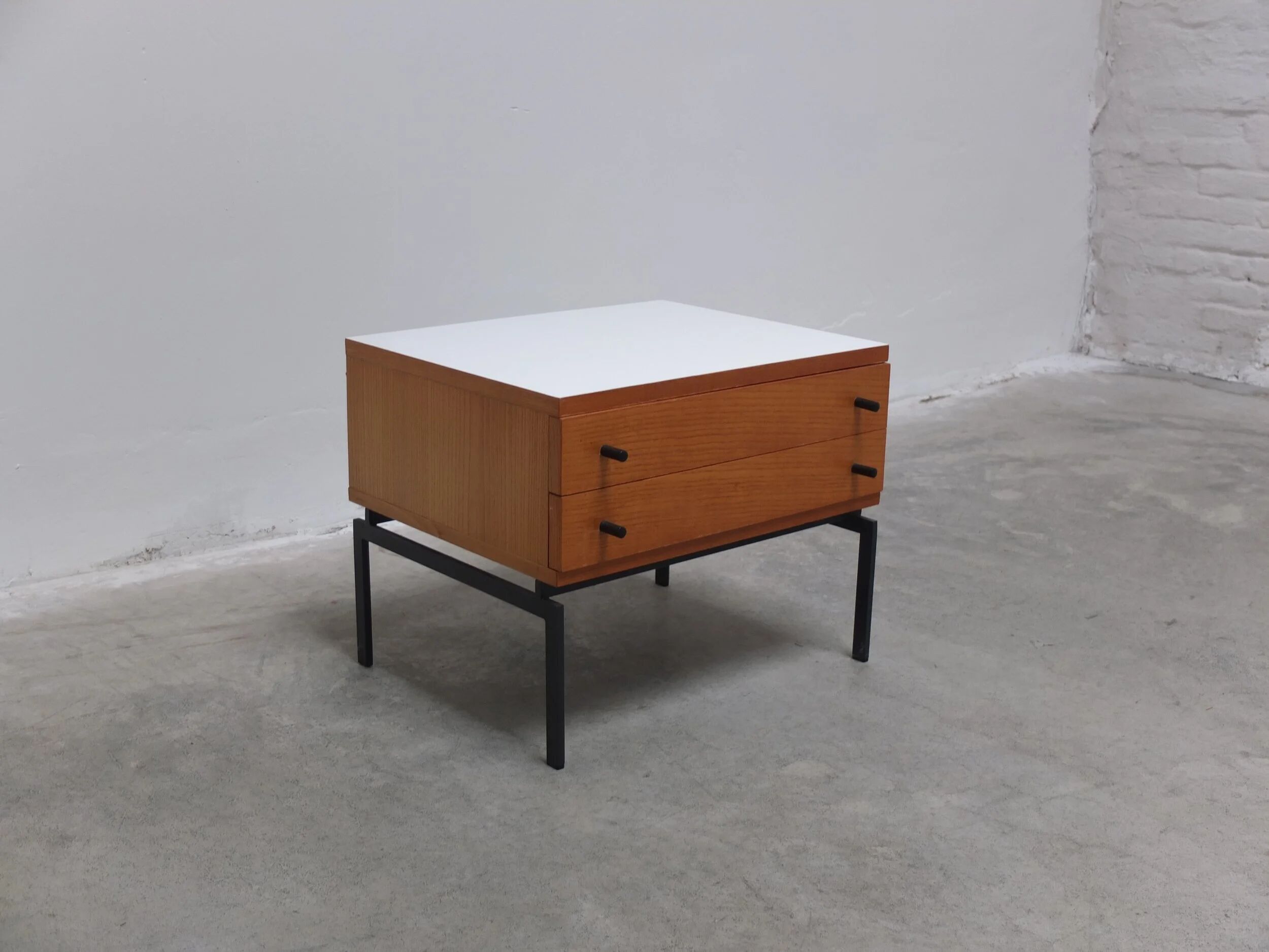 Modernist side table with drawers by Herbert Hirche for Holzäpfel, 1950s
