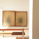 Pair of vintage paintings 1950 frame gilded wood