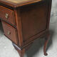Old desk in cherry and green leather