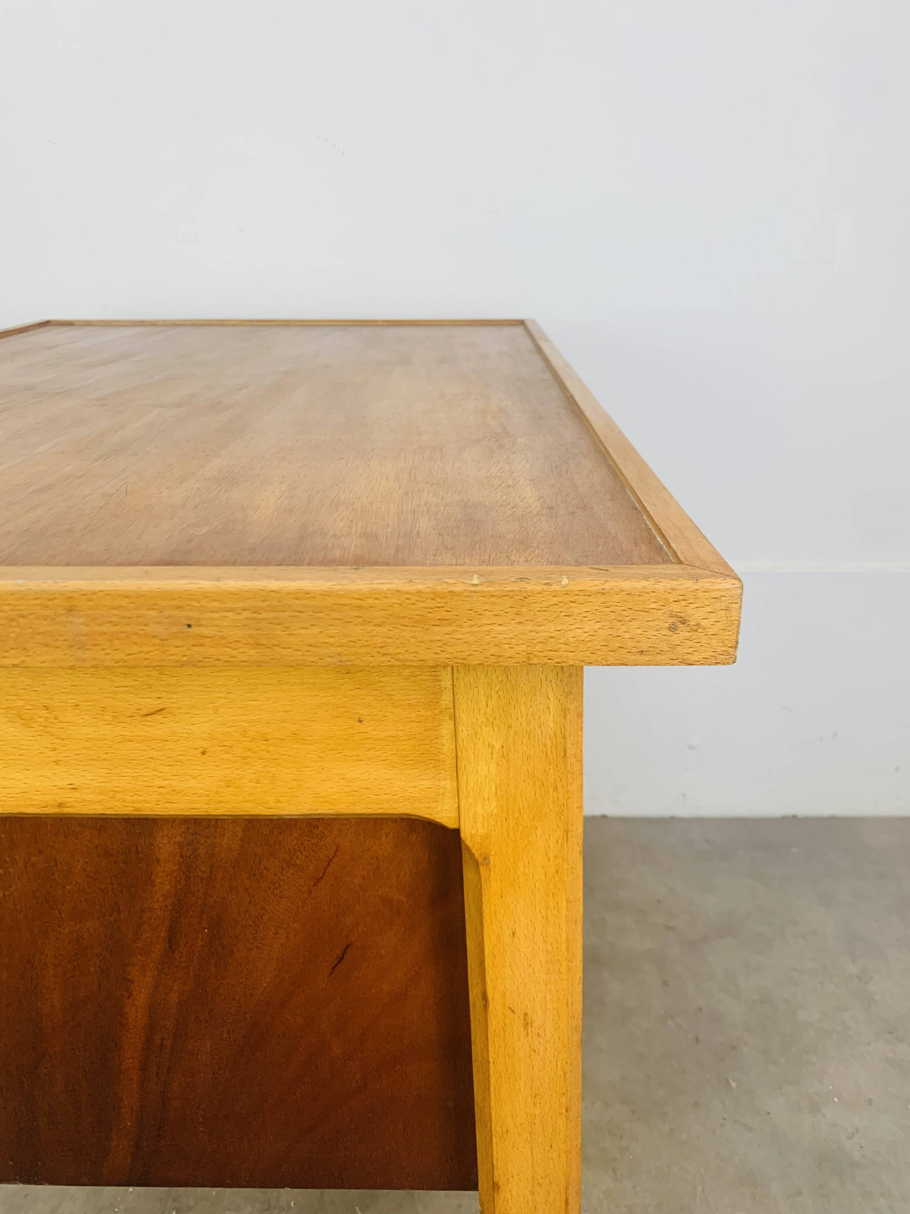 1950s wooden desk reconstruction, vintage
