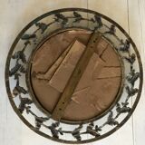 Golden bronze round mirror 37cm