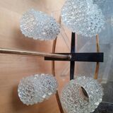 Lustre Arlus 6 feux en laiton doré, vers 1950