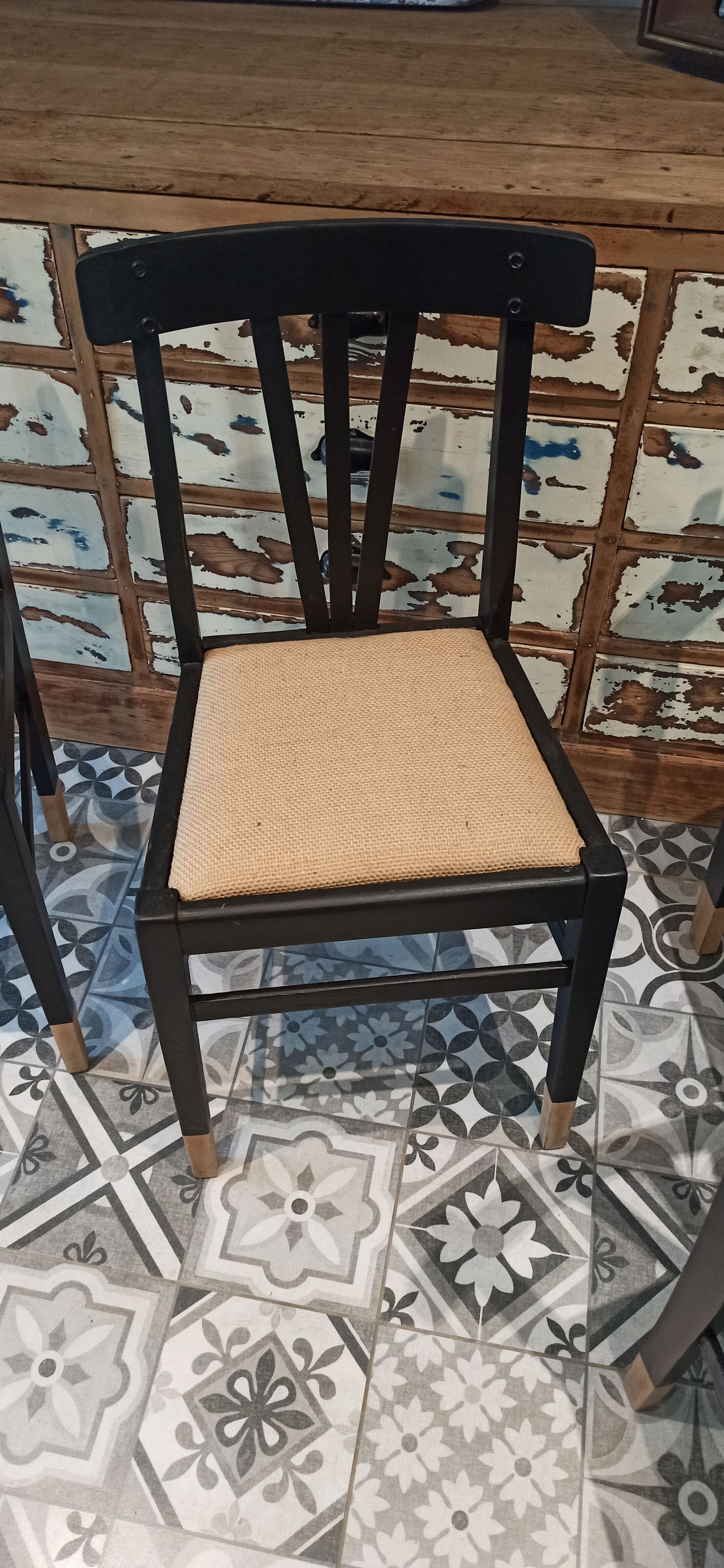 Lot de 6 chaises bistrot noir et bois