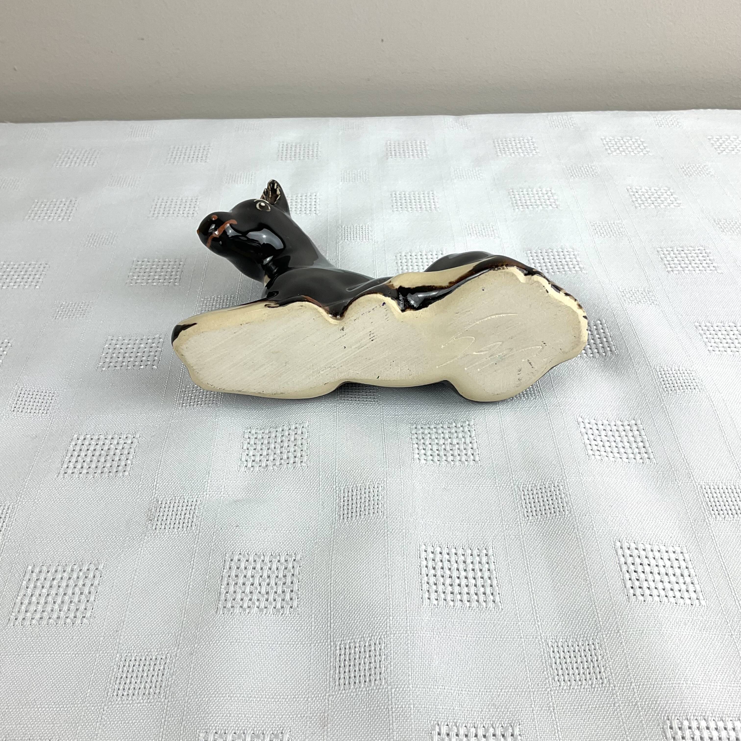 Old ceramic pencil holder horse figurine