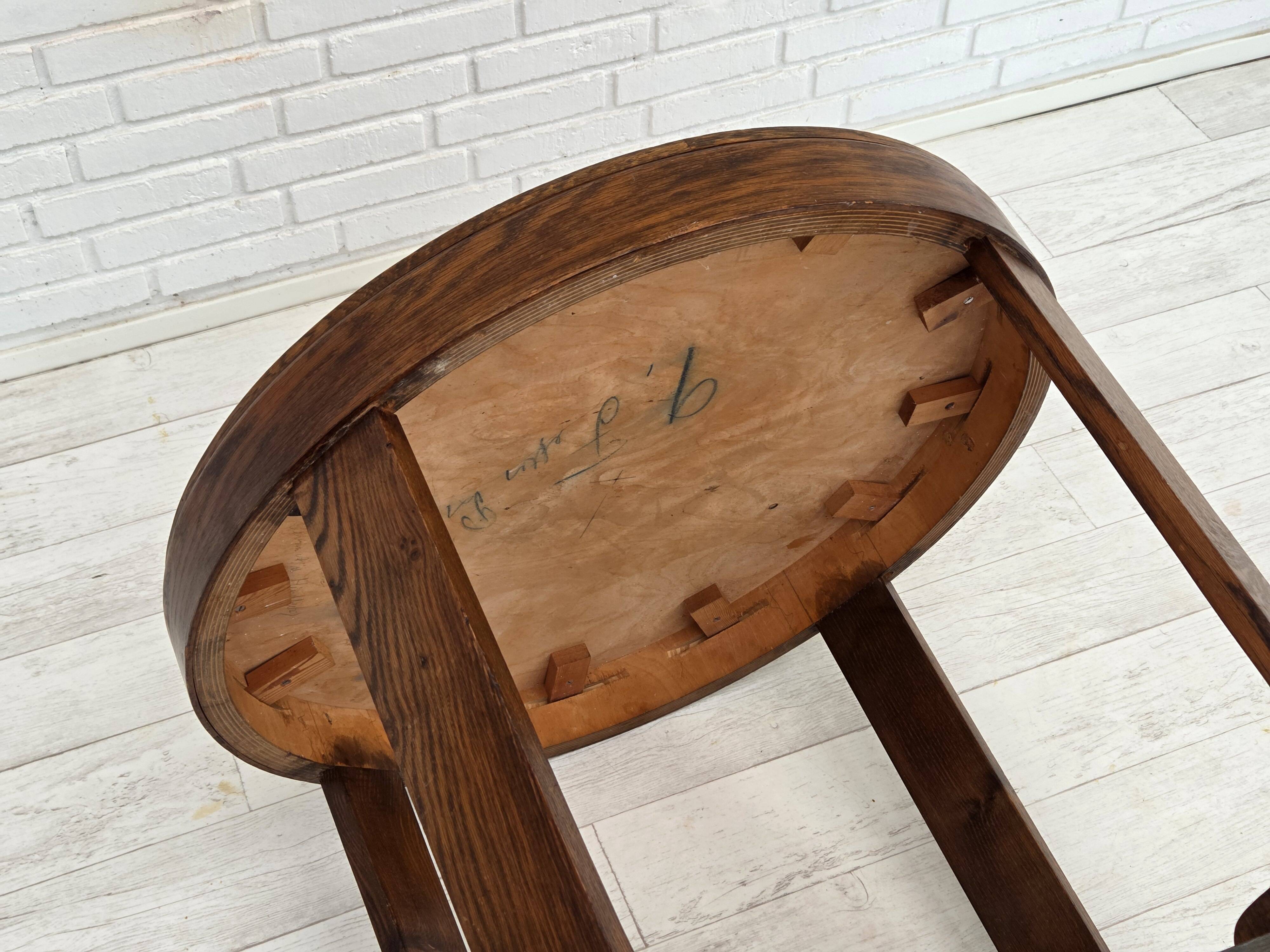 1950s, Danish artdeco coffee table, oak wood.