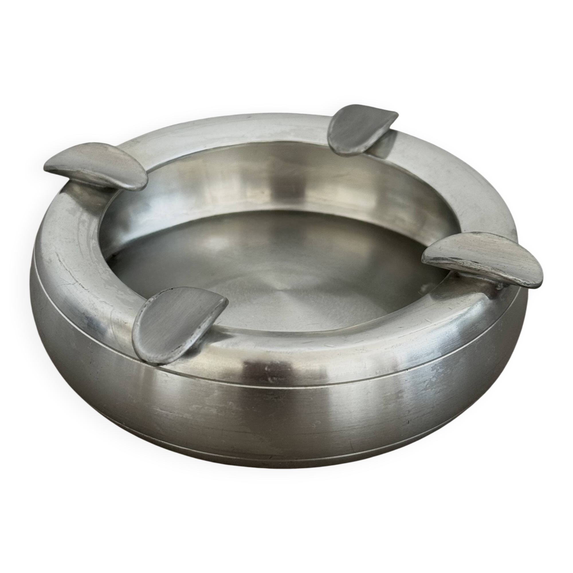 Vintage Stainless Steel Ashtray Space Age Design 70s