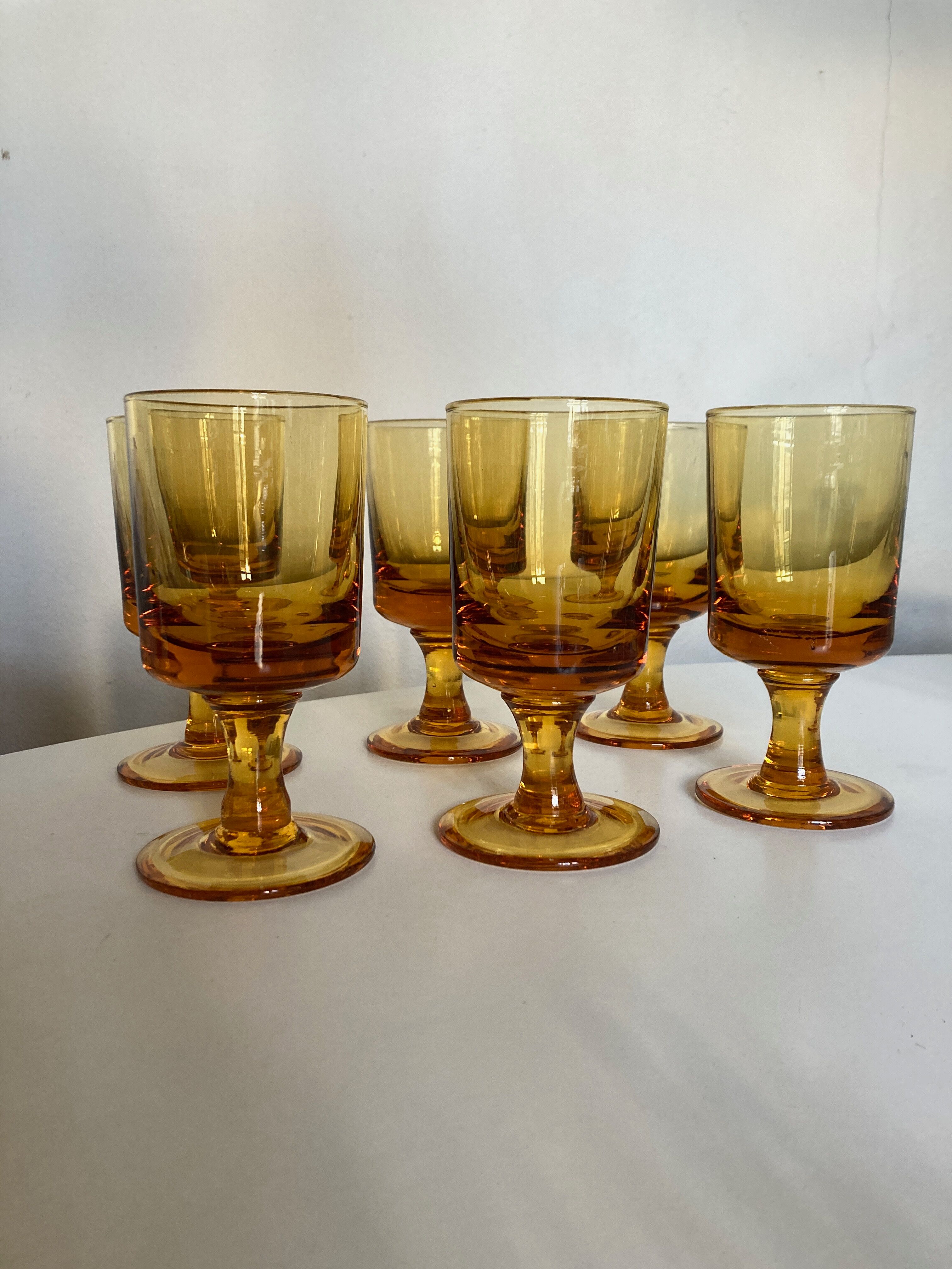 Set of 6 solid glasses 1970