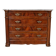 Antique Napoleon III commode in flame mahogany, with a white marble top.