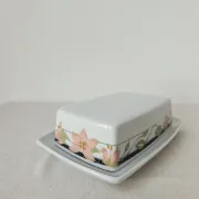 Vintage porcelain butter dish Apilco "Louisiane" - Yves Deshoulieres