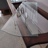 Glass and brass console table