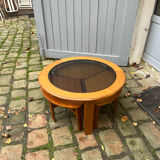 Scandinavian coffee table trundle and smoked glass
