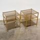 Pair of Vintage Three-Level Tables in Brass and Smoked Glass, 1970s