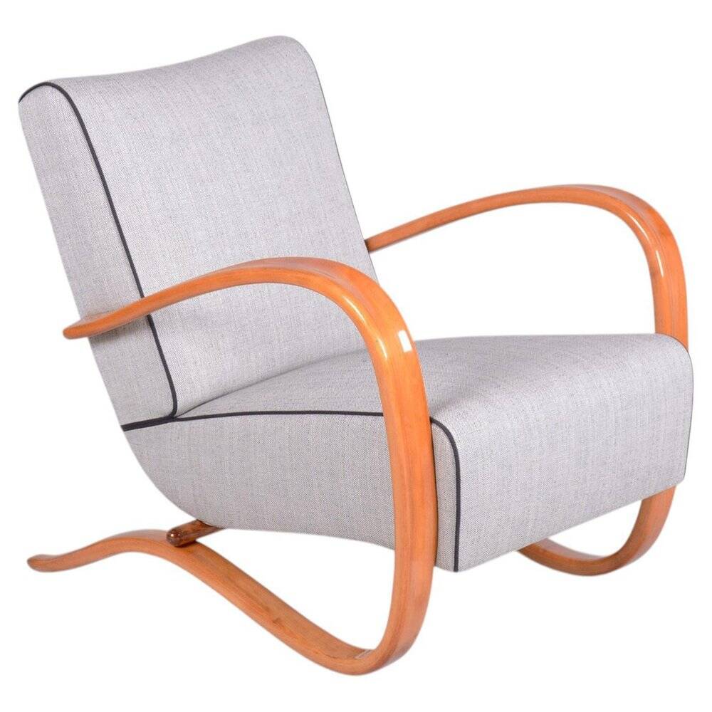 Fauteuil Lounge Art Déco H-269 tchèque attribué à J. Halabala pour Up Závody, années 1930