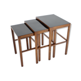 Ensemble de trois tables gigognes bauhaus H-50 par Jindrich Halabala Années 1930