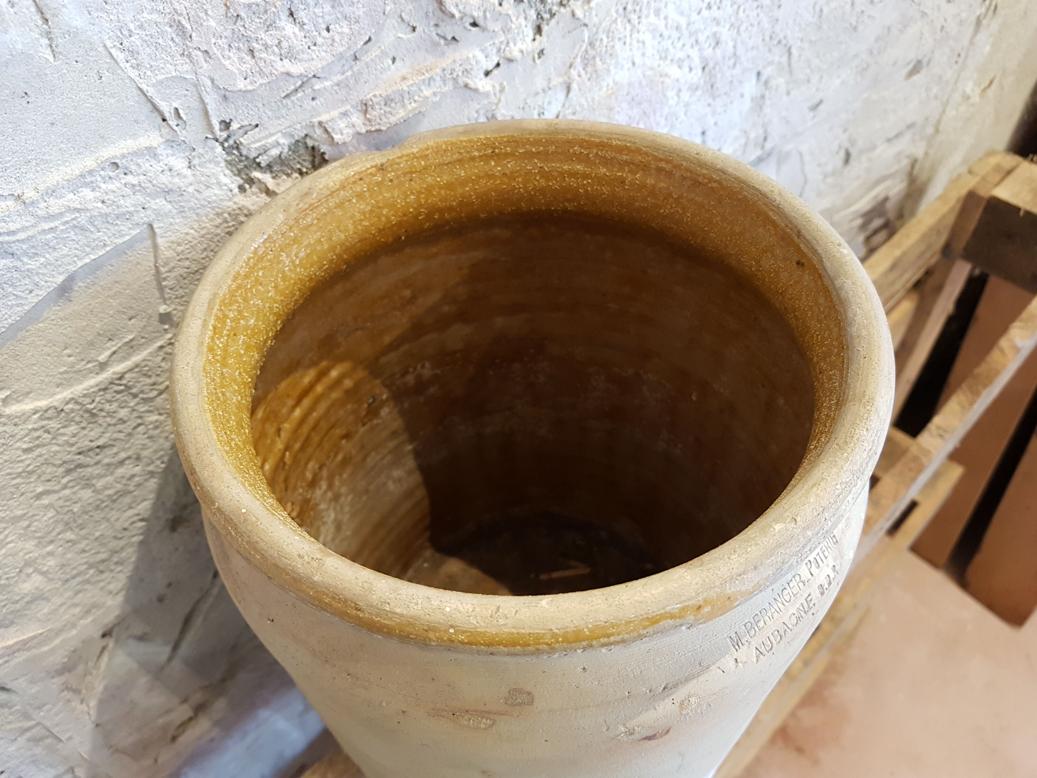 Old large sandstone pot