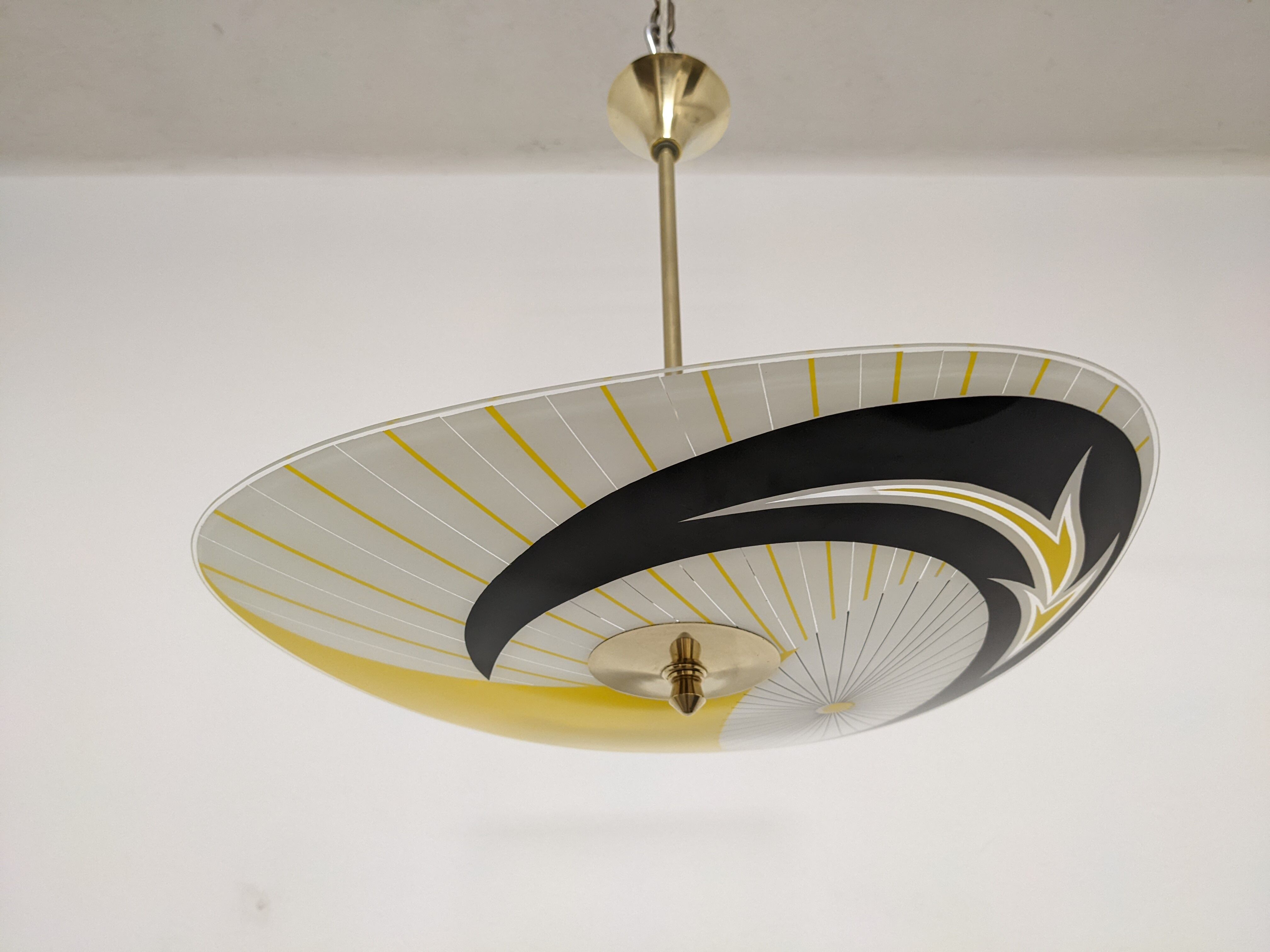 Modernist glass suspension from the 50s/60s