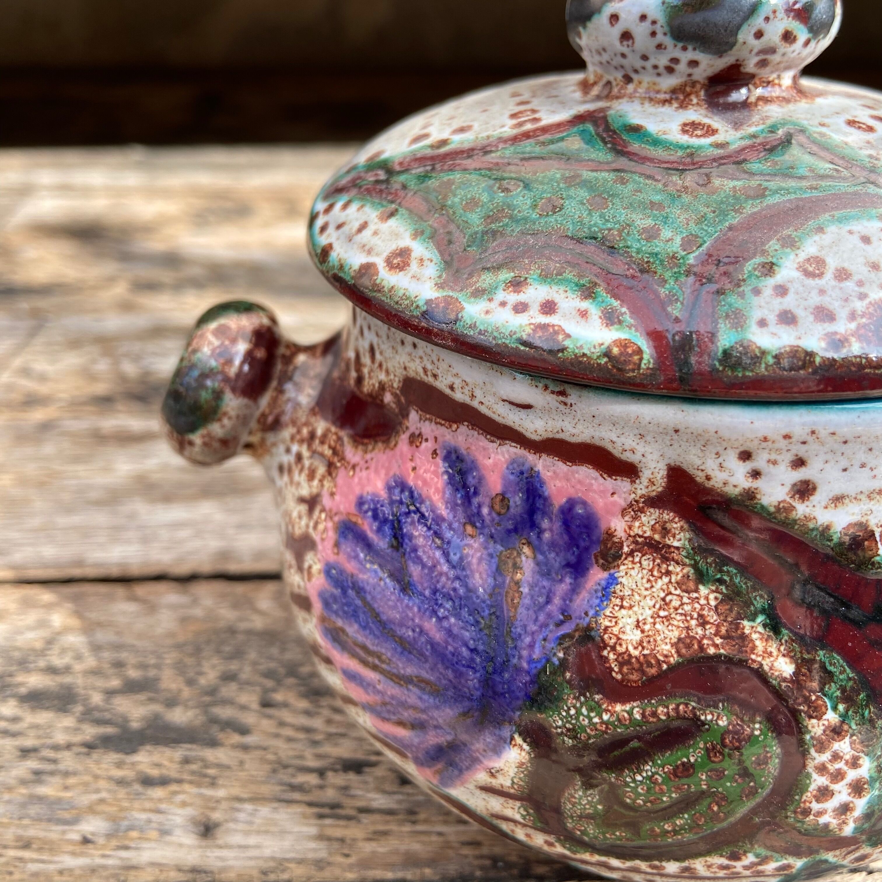 Vallauris ceramic candy-thistle pattern-60s